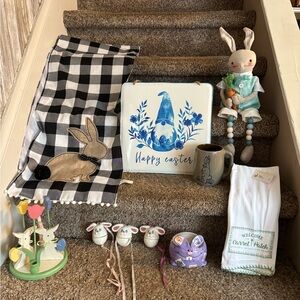 Easter Decor Set with Bunny and Gnome